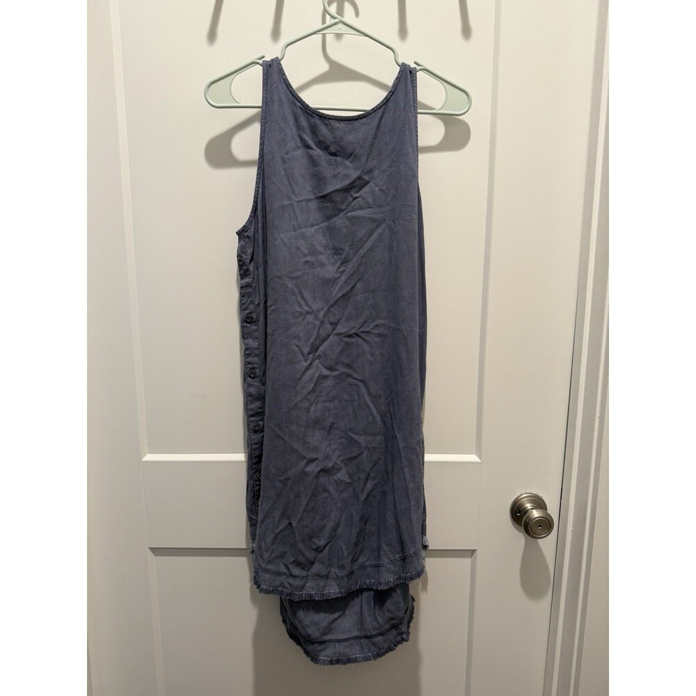 Anthropologie Cloth & Stone Small Chambray Side Button Up Tank Dress Sleeveless